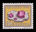 Grenat (timbre) - Suisse - 1958 -- 23/08/08