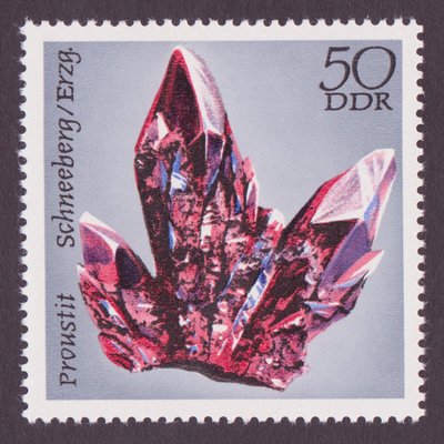Proustite (timbre) - Allemagne de l'Est - 1972 -- 25/06/08 Proustite (timbre) - Allemagne de l'Est - 1972 -- 25/06/08