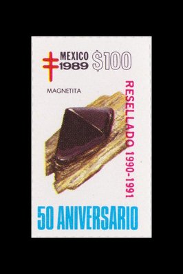 Magnétite (timbre) - Mexique - 1989 -- 17/08/08 Magnétite (timbre) - Mexique - 1989 -- 17/08/08