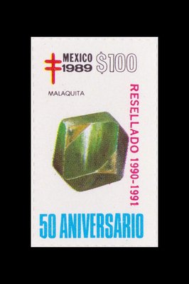 Malachite (timbre) - Mexique - 1989 -- 17/08/08 Malachite (timbre) - Mexique - 1989 -- 17/08/08
