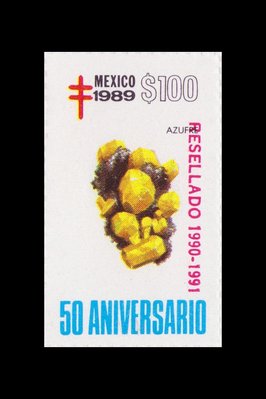 Soufre (timbre) - Mexique - 1989 -- 14/08/08 Soufre (timbre) - Mexique - 1989 -- 14/08/08