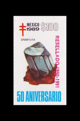 Sperrylite (timbre) - Mexique - 1989 -- 19/08/08 Sperrylite (timbre) - Mexique - 1989 -- 19/08/08