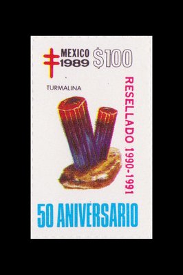 Tourmaline (timbre) - Mexique - 1989 -- 17/08/08 Tourmaline (timbre) - Mexique - 1989 -- 17/08/08