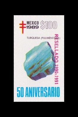Turquoise (timbre) - Mexique - 1989 -- 13/08/08 Turquoise (timbre) - Mexique - 1989 -- 13/08/08