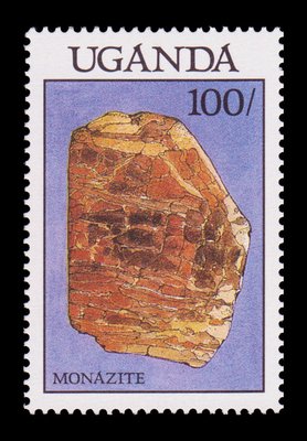 Monazite (timbre) - Ouganda - 1988 -- 12/07/08 Monazite (timbre) - Ouganda - 1988 -- 12/07/08