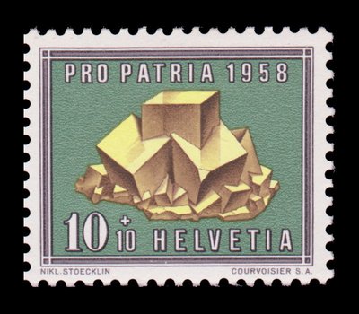 Fluorite (timbre) - Suisse - 1958 -- 23/08/08 Fluorite (timbre) - Suisse - 1958 -- 23/08/08